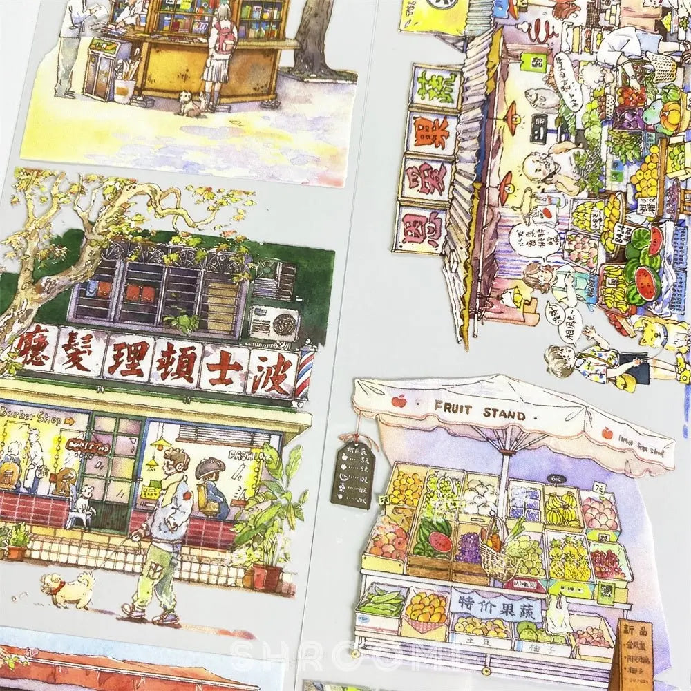 Hong Kong Street Life PET Tape Hong Kong Street Life PET Tape | Urban Scenery & Shop Stickers