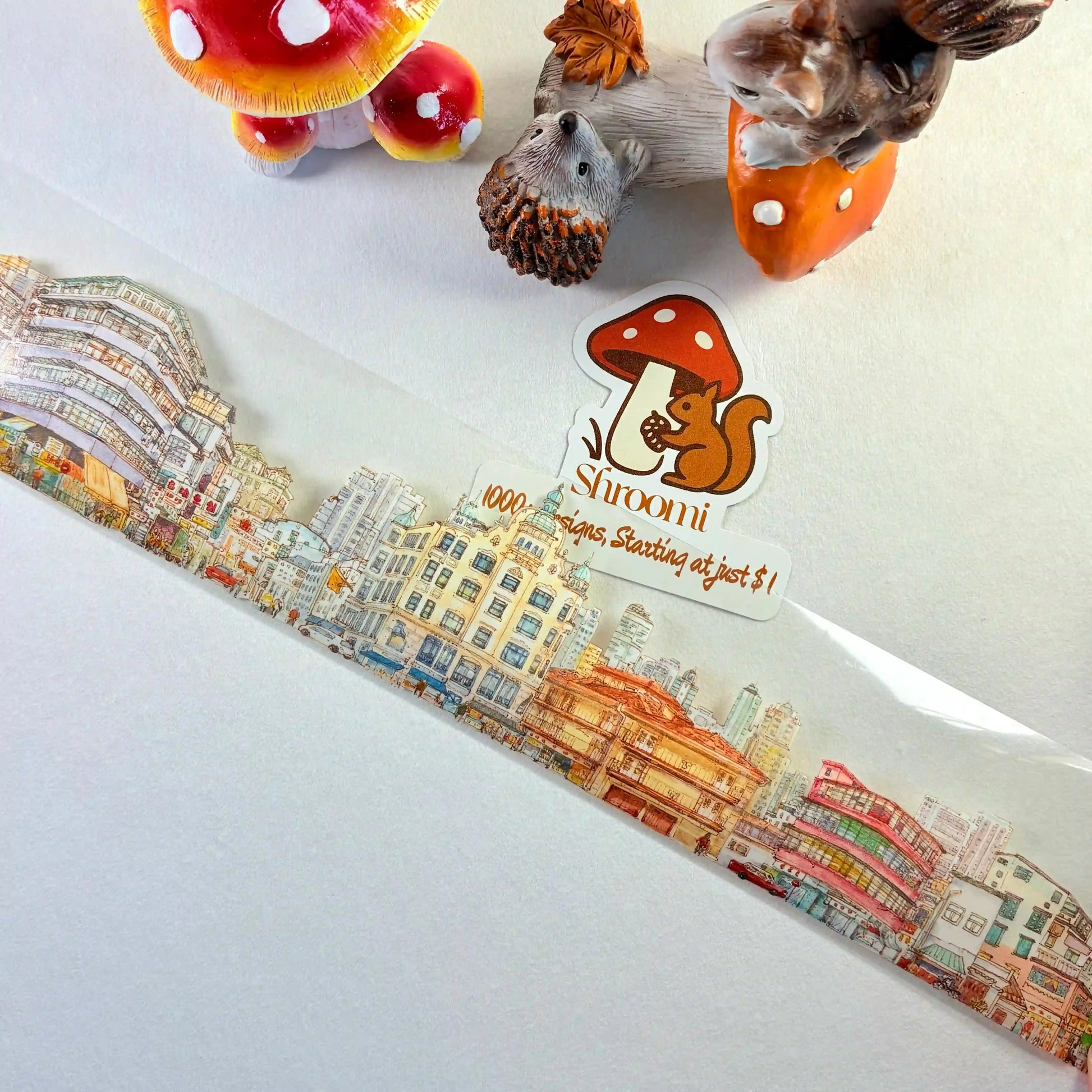 Hongkong City View PET Tape Hong Kong City View PET Tape | Urban Cityscape Scenery Sticker
