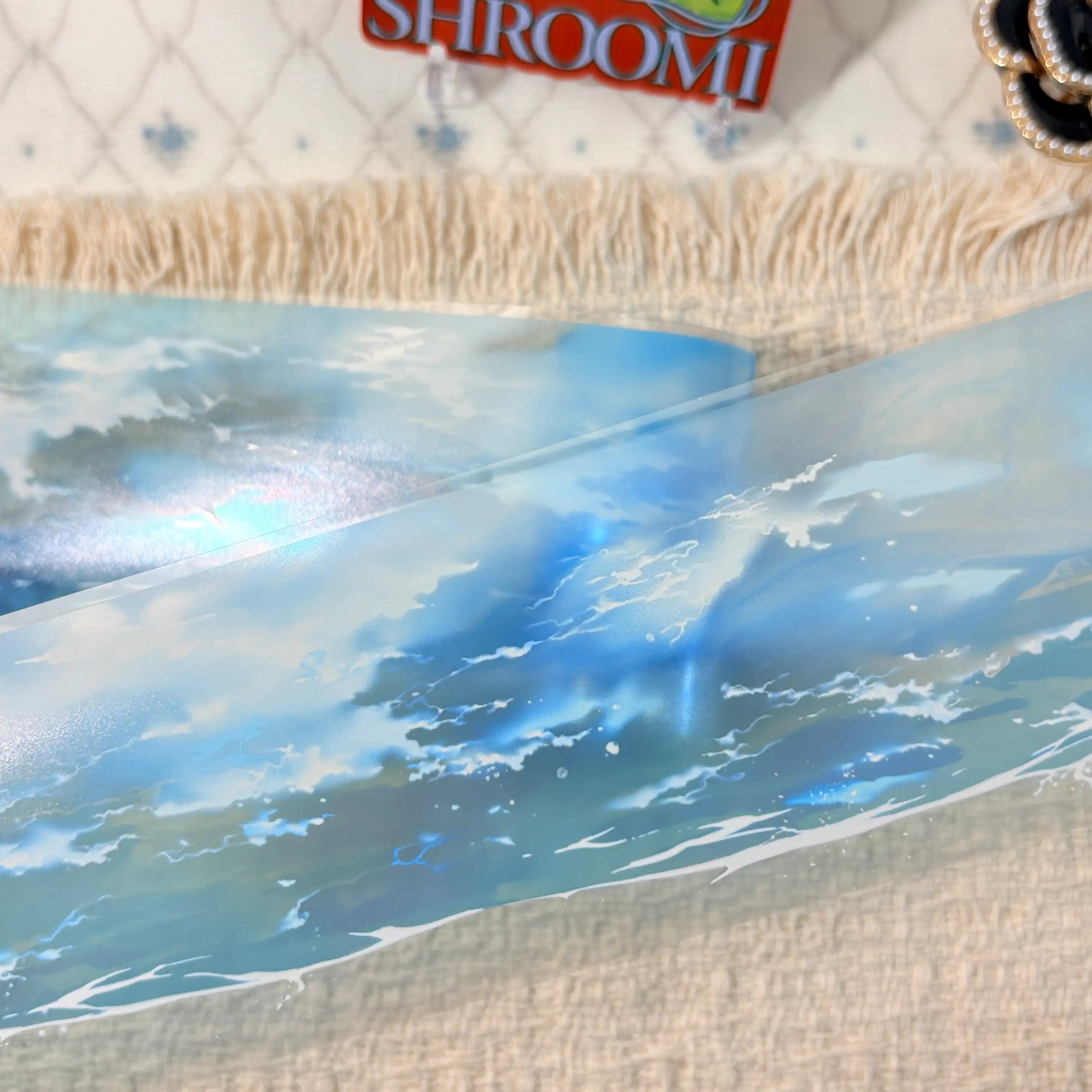 Bright blue ocean waves and airy summer light on decorative tape