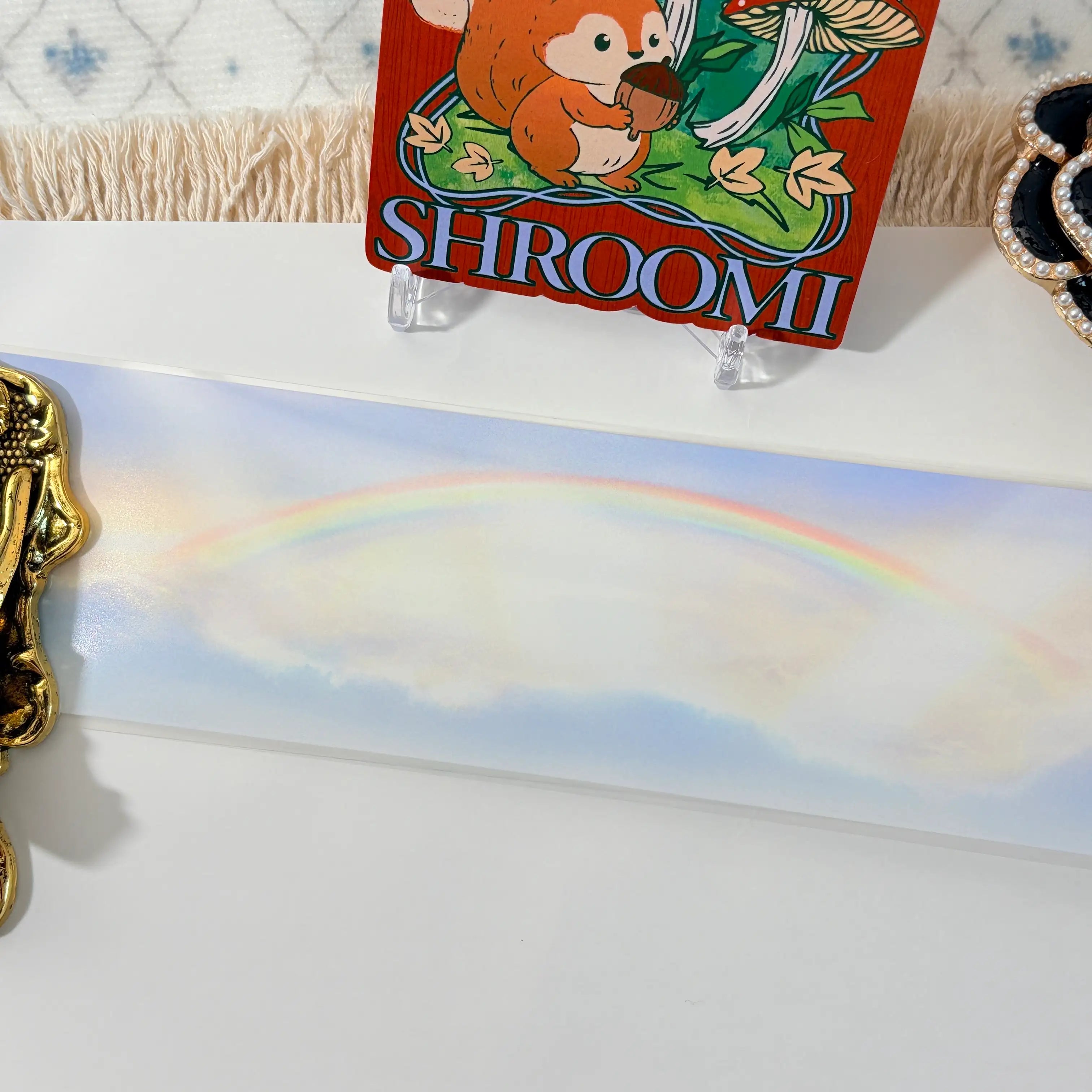 Dreamy pastel rainbow colors with a shimmering starry finish on decorative tape
