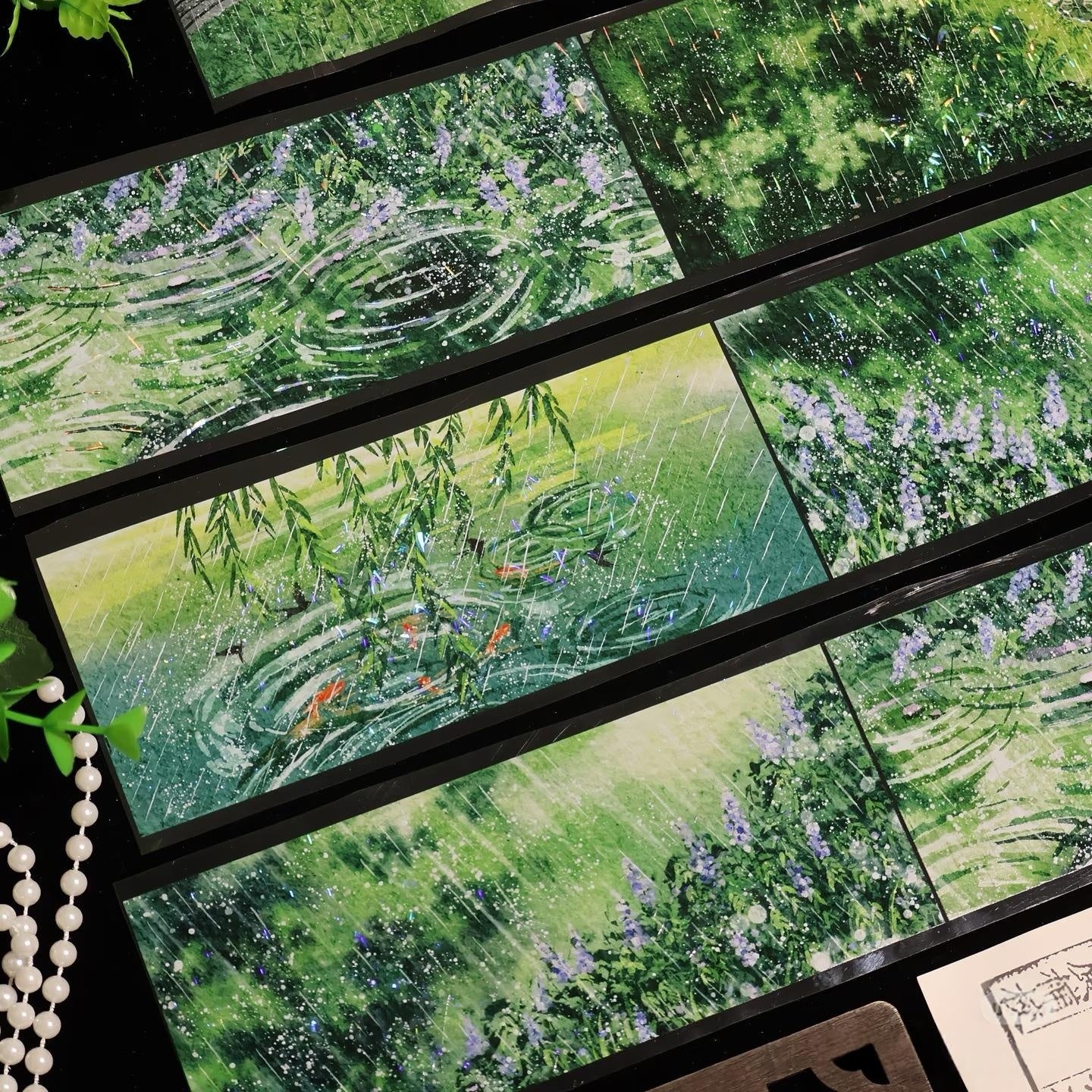 Light Rain over Jiangnan background tape for journaling and scrapbooking