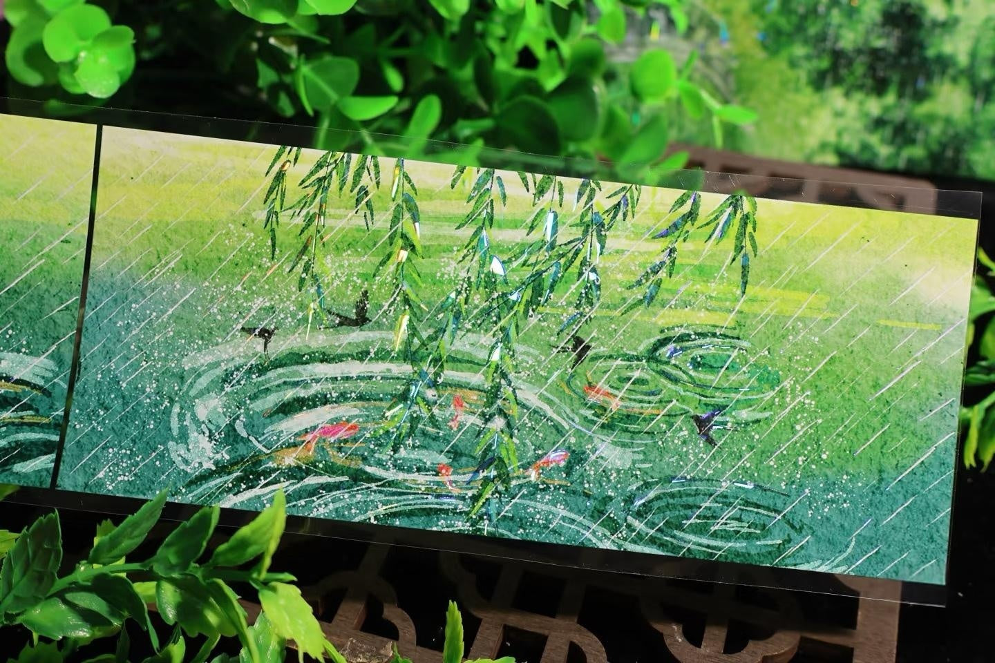 Light Rain over Jiangnan background tape for journaling and scrapbooking