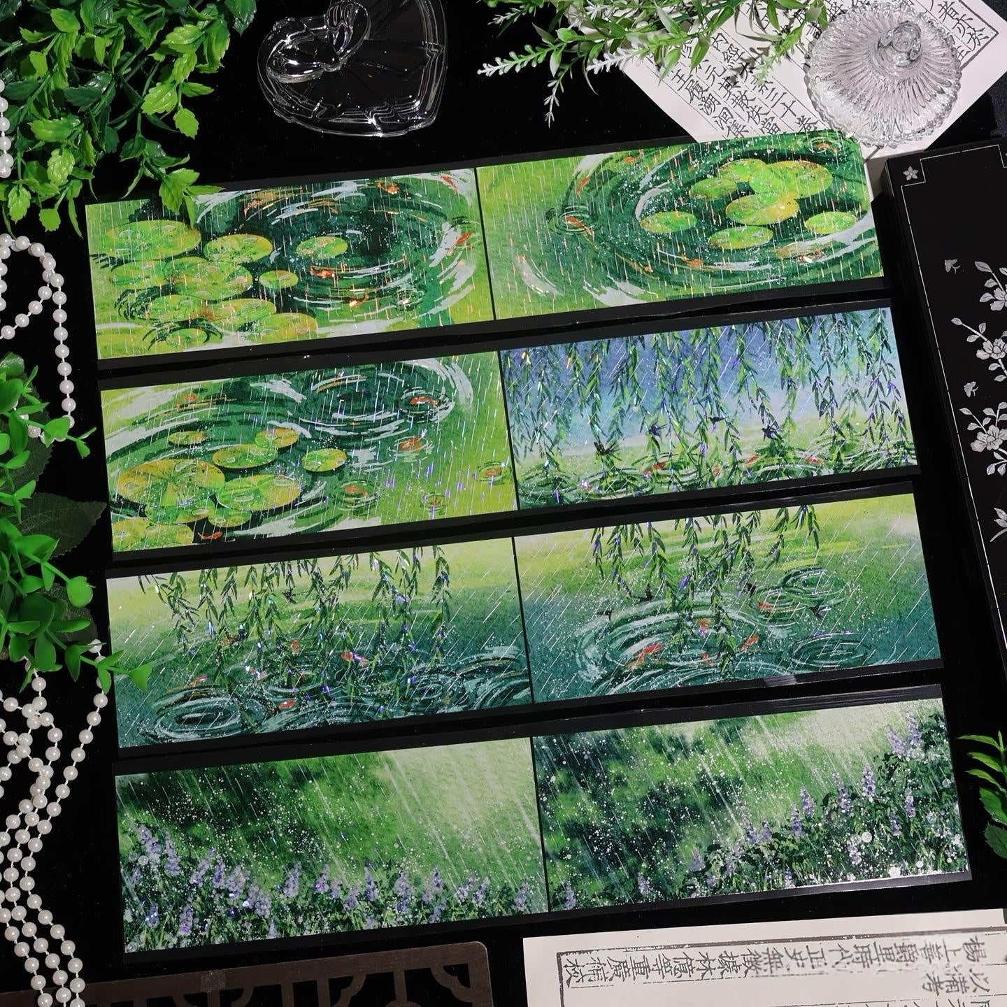 Light Rain over Jiangnan background tape for journaling and scrapbooking