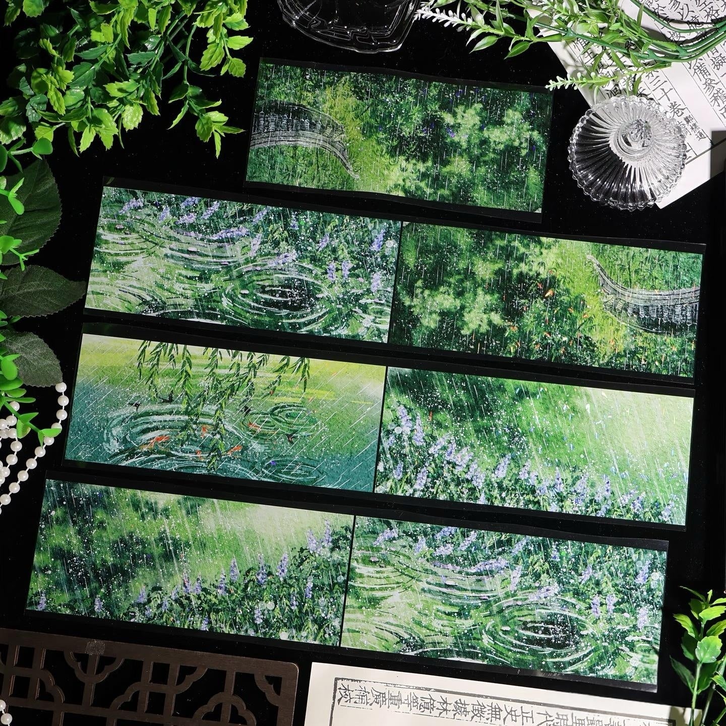 Light Rain over Jiangnan background tape for journaling and scrapbooking