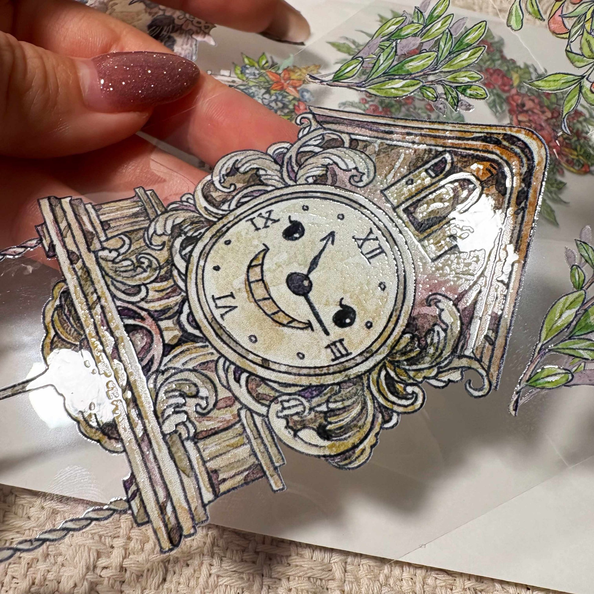 Hand-drawn flowers, farm animals, landscapes, and countryside details on PET tape