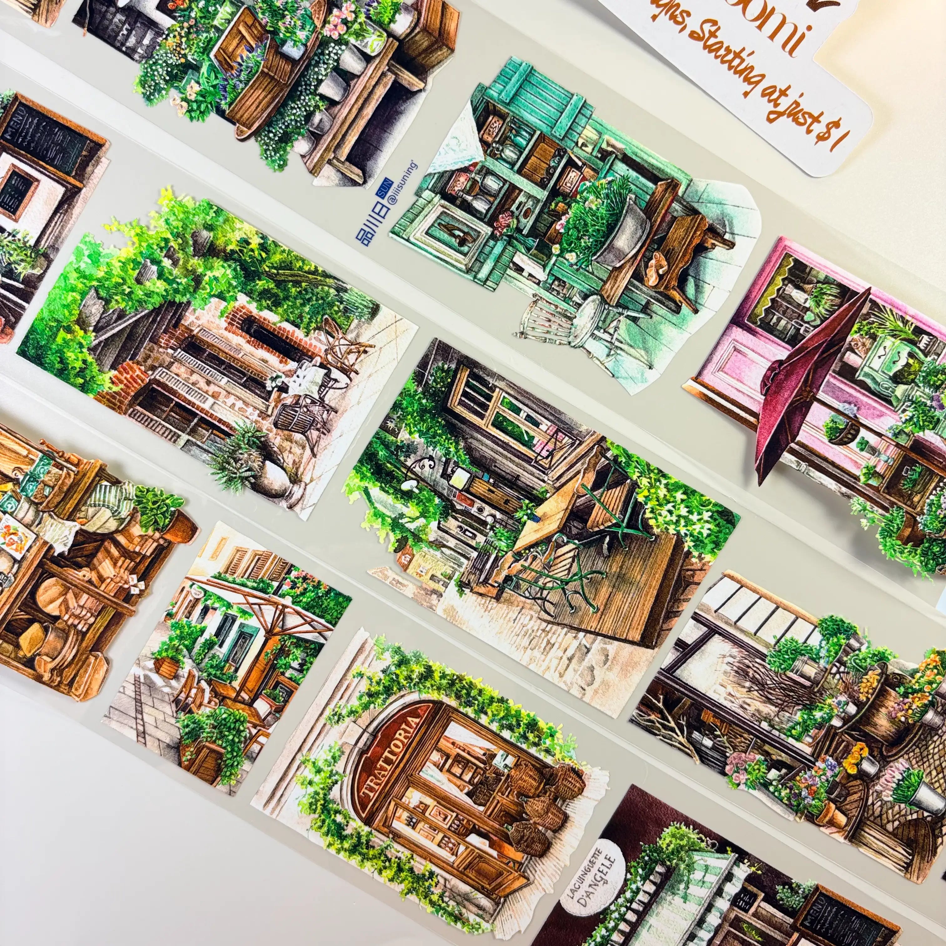 Afternoon Time PET Tape Afternoon Light PET Tape – Vintage Garden Café Scene for Journaling