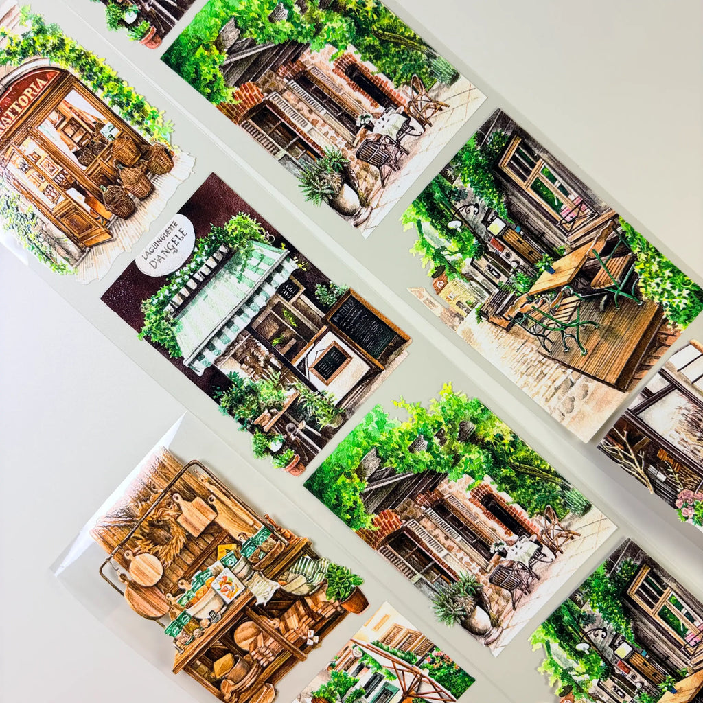 Afternoon Time PET Tape Afternoon Light PET Tape – Vintage Garden Café Scene for Journaling