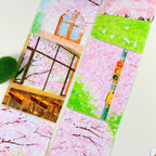 Spring Cherry Rain PET Tape Dreamy Spring Sakura Raindrops PET Tape for Journaling | Shroomi