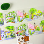 Charming European Promenade PET Tape Sunny Parisian Cafe & Street Watercolor PET Tape | Shroomi