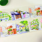 Charming European Promenade PET Tape Sunny Parisian Cafe & Street Watercolor PET Tape | Shroomi
