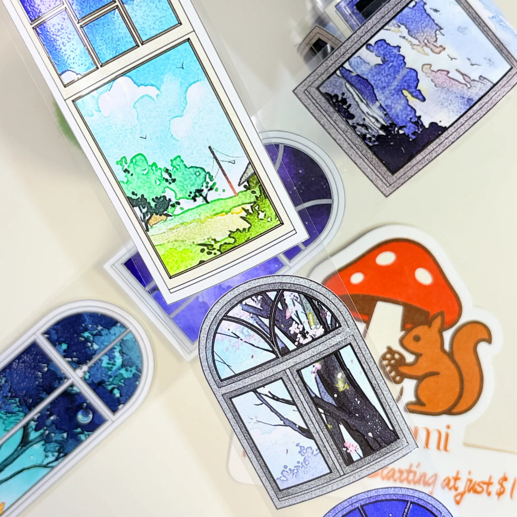 Celestial Window PET Tape Watercolor Celestial Windows Journaling PET Tape | Shroomi