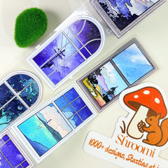 Celestial Window PET Tape Watercolor Celestial Windows Journaling PET Tape | Shroomi