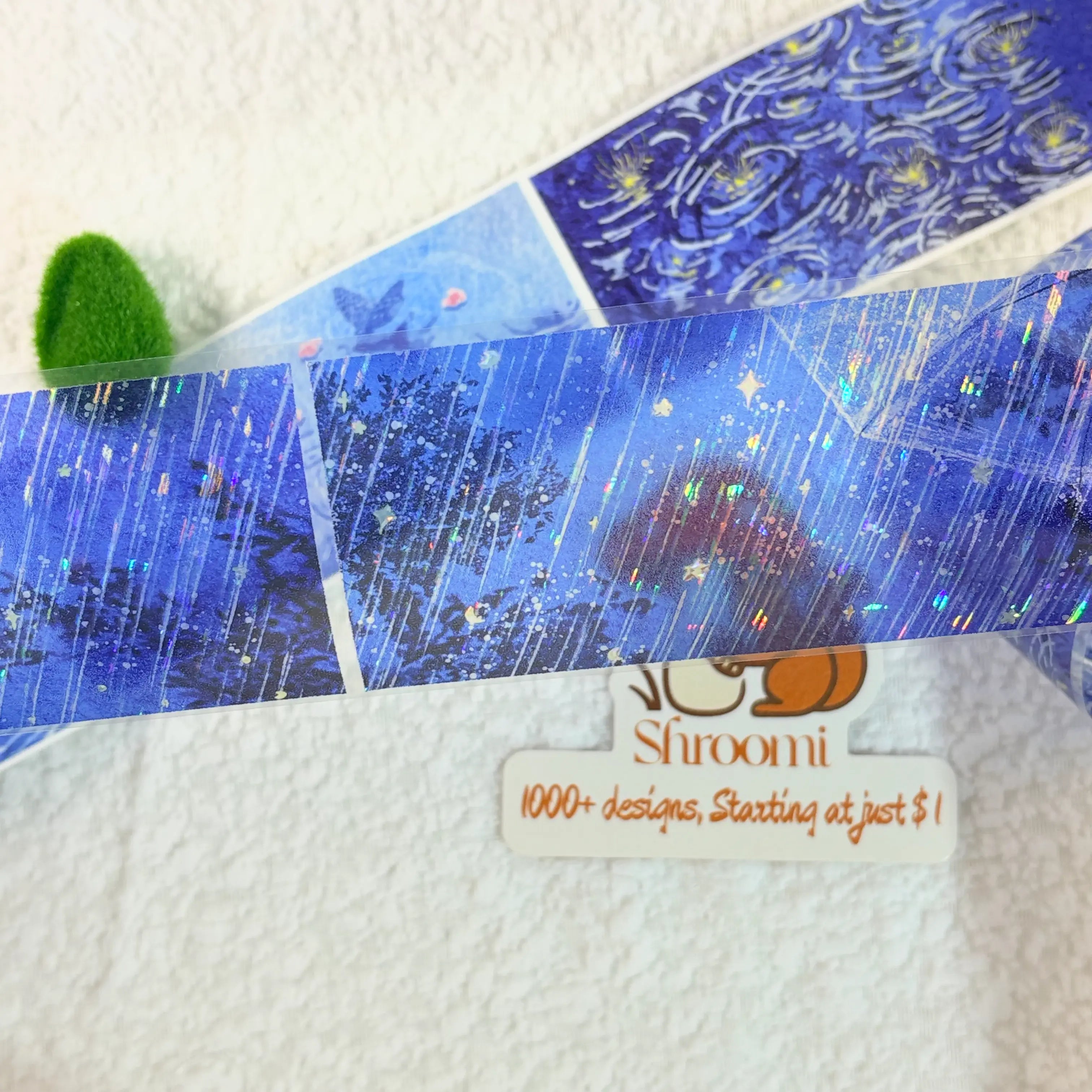 Holographic Midnight Rain PET Tape Holographic Starlit Rain PET Tape | Shroomi