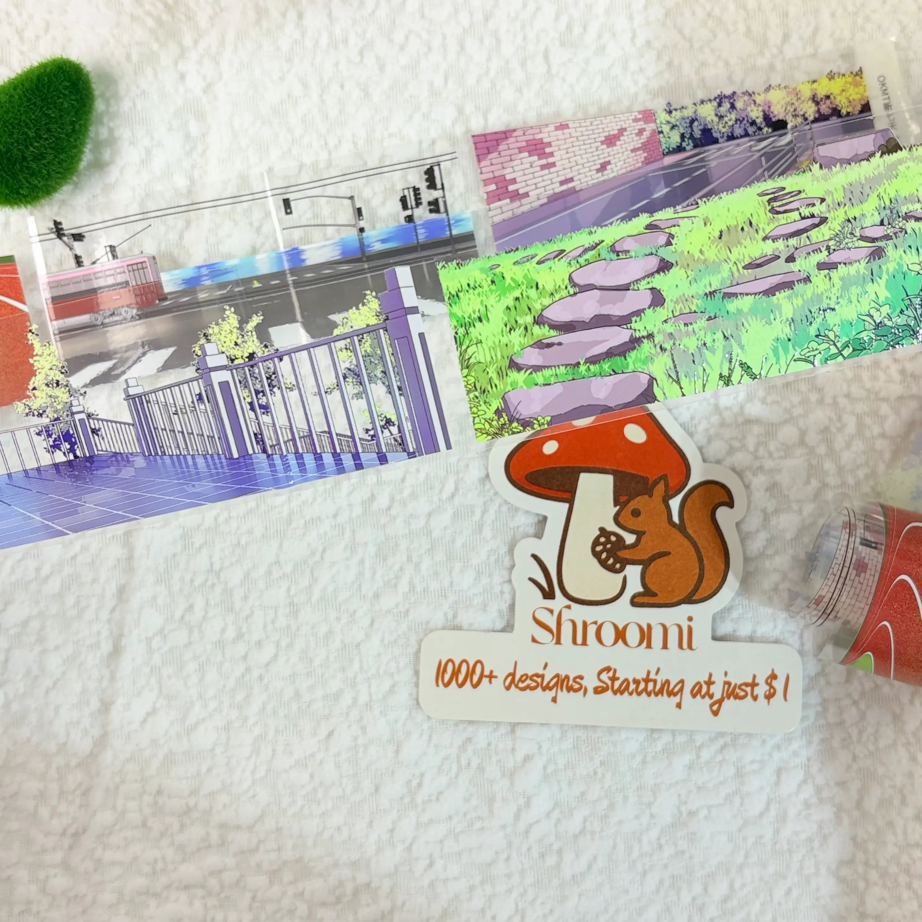 Streetcar Serenity PET Tape Anime Cityscape & Train Tracks PET Tape for Journals | Shroomi