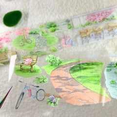 Lush Campus Watercolor PET Tape Youthful Campus & Garden Watercolor PET Tape for Journaling | Shroomi