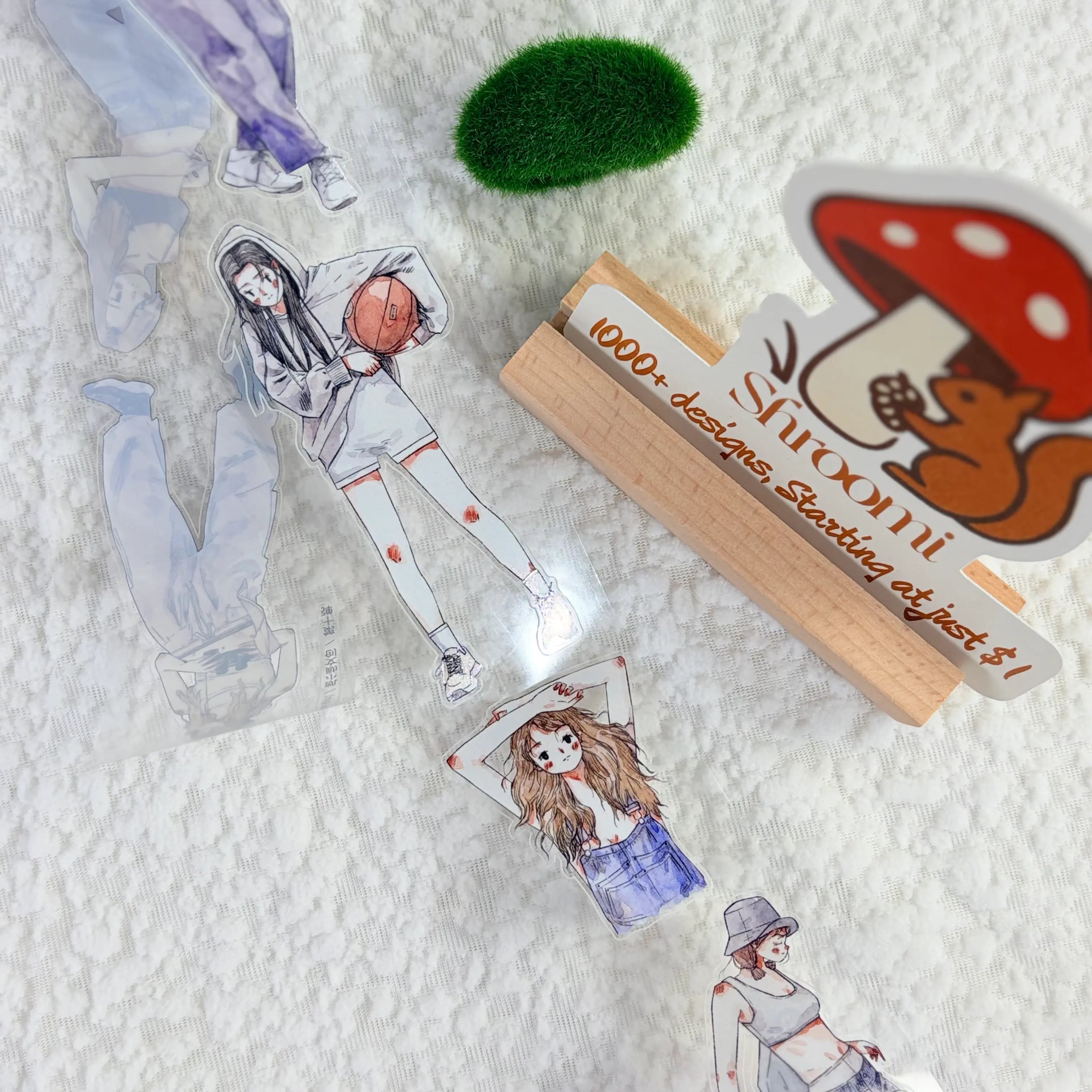 Die-cut Cool Girl Character PET Tape Cool Girl Urban Chic Anime Fashion Washi/PET Deco Tape | Shroomi