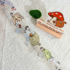 Die-cut Light Spring Dreams Character PET Tape Whimsical Spring Reverie Girls PET Tape for Journaling | Shroomi