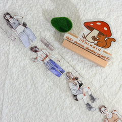 Die-cut Gym Character PET Tape Empowering Women & Spirit Watercolor PET Tape for Journaling | Shroomi