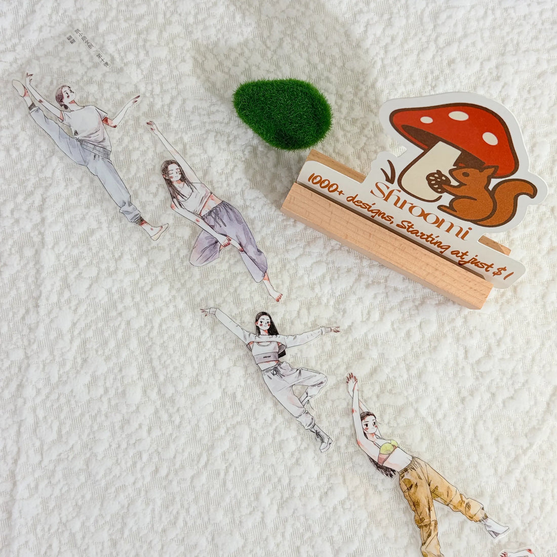 Die-cut Ballet Character PET Tape Ballet Grace Dancers Watercolor PET Tape for Journaling | Shroomi