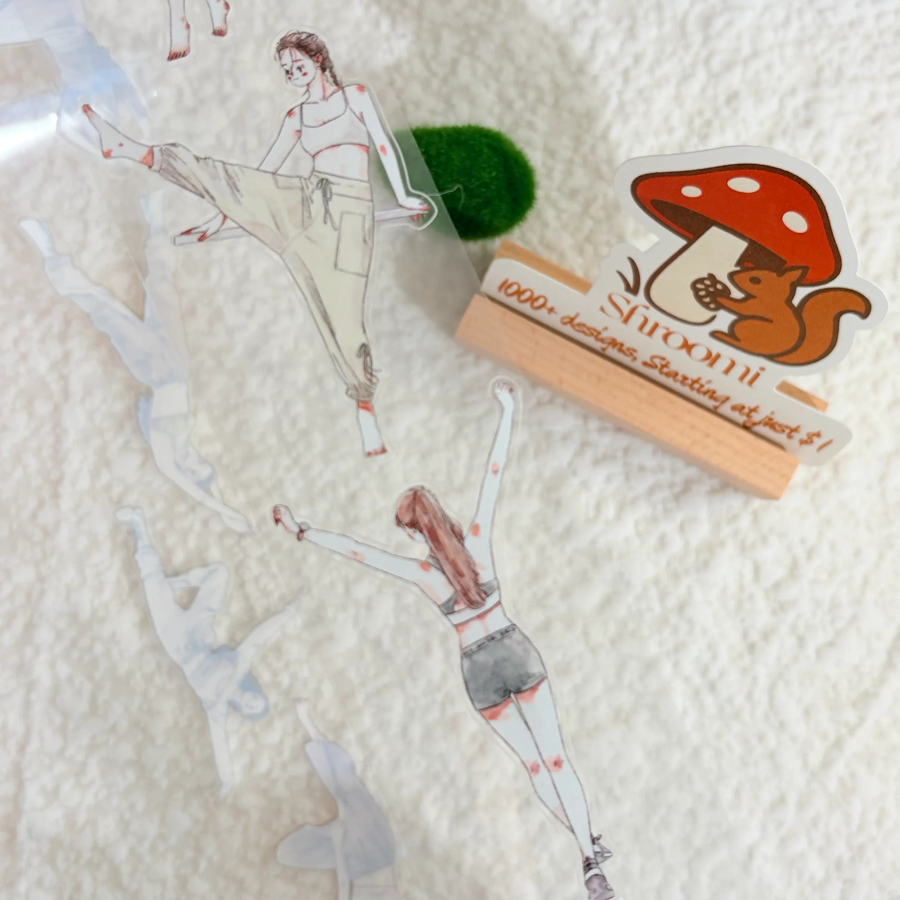 Die-cut Ballet Character PET Tape Ballet Grace Dancers Watercolor PET Tape for Journaling | Shroomi