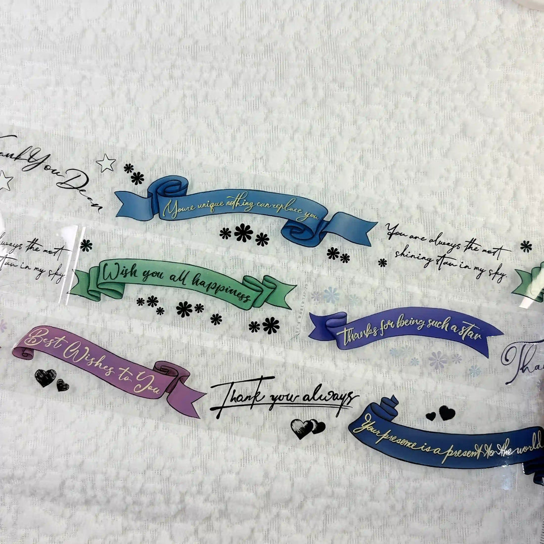 Thanks & Blessings PET Decorative Tape - Gratitude Words