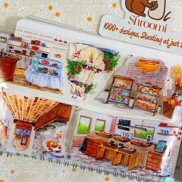 Cozy Bakery & Cafe Scenes PET Tape