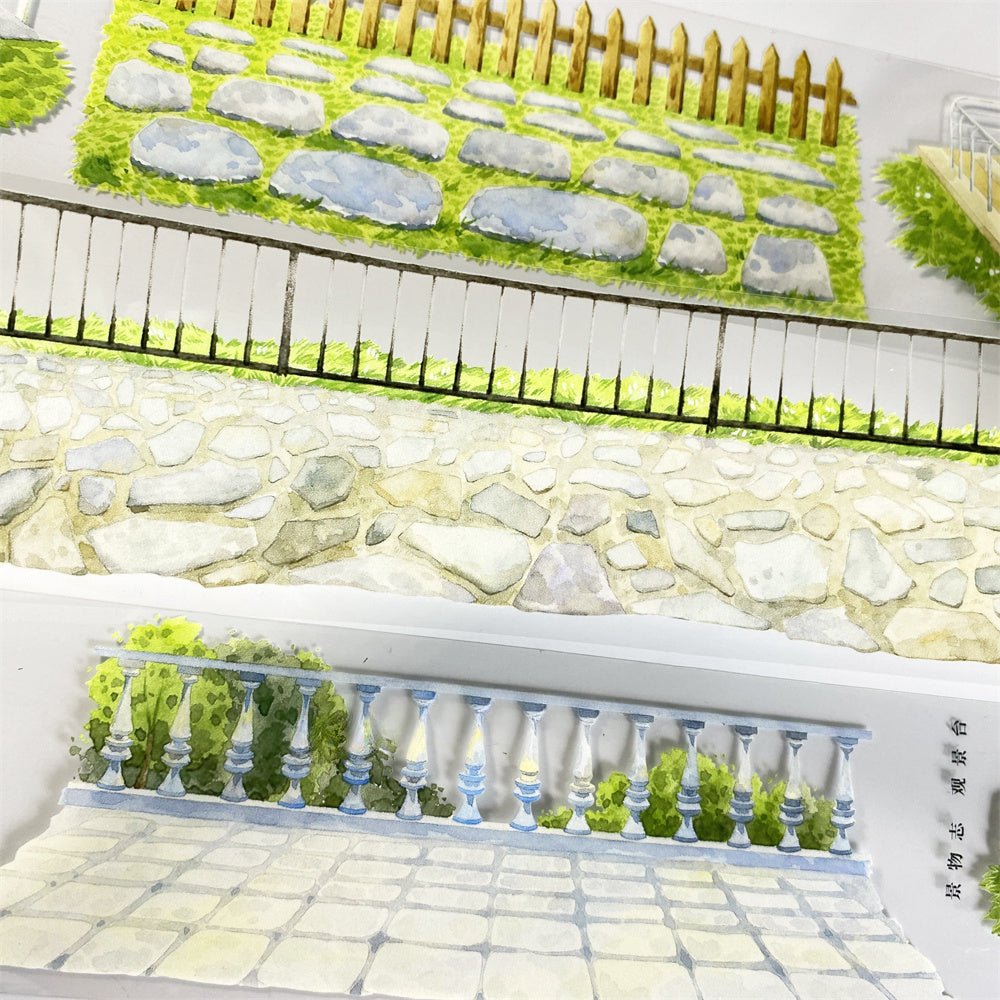 Illustration Detail Garden Fence and Pavement PET Tape 1