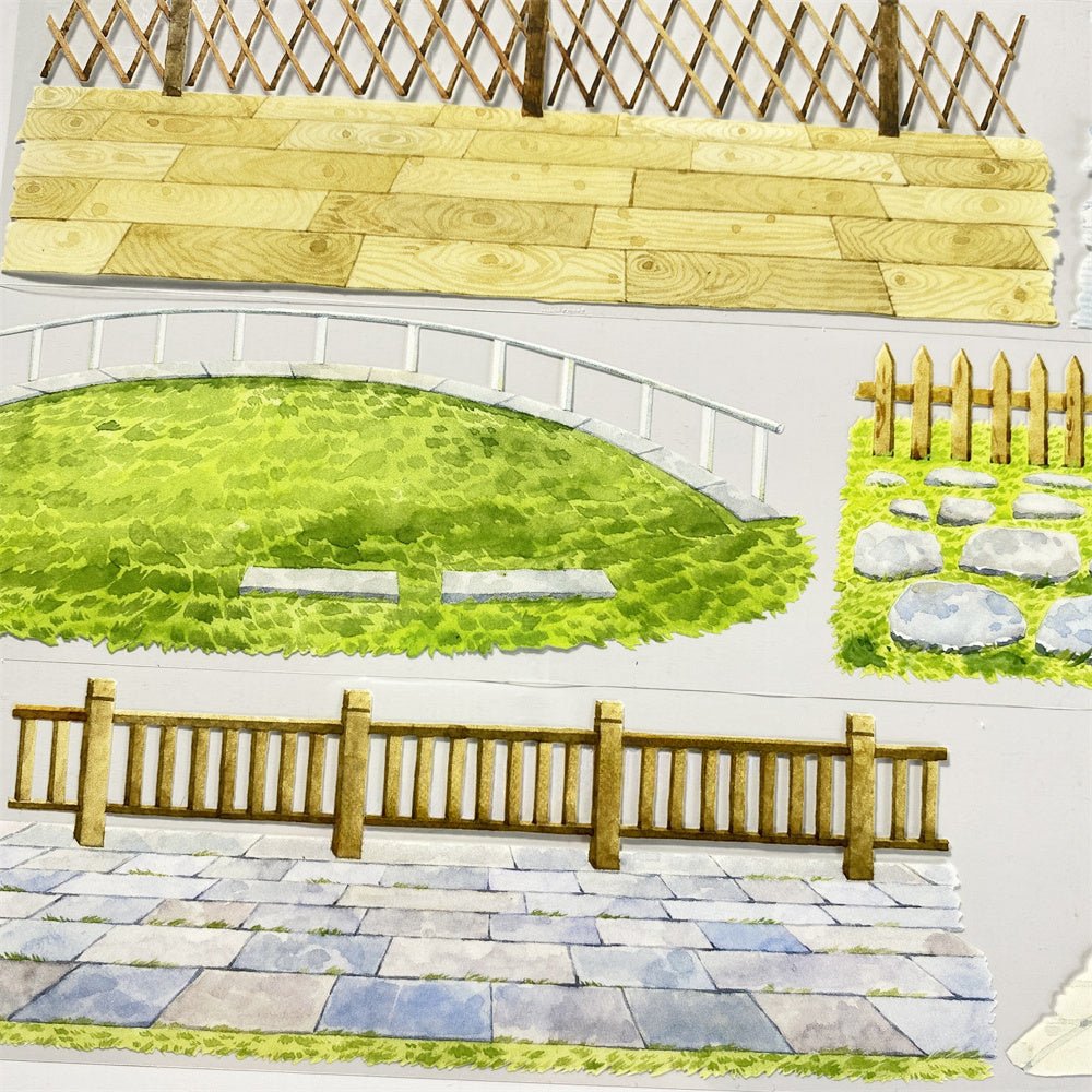 Illustration Detail Garden Fence and Pavement PET Tape 2