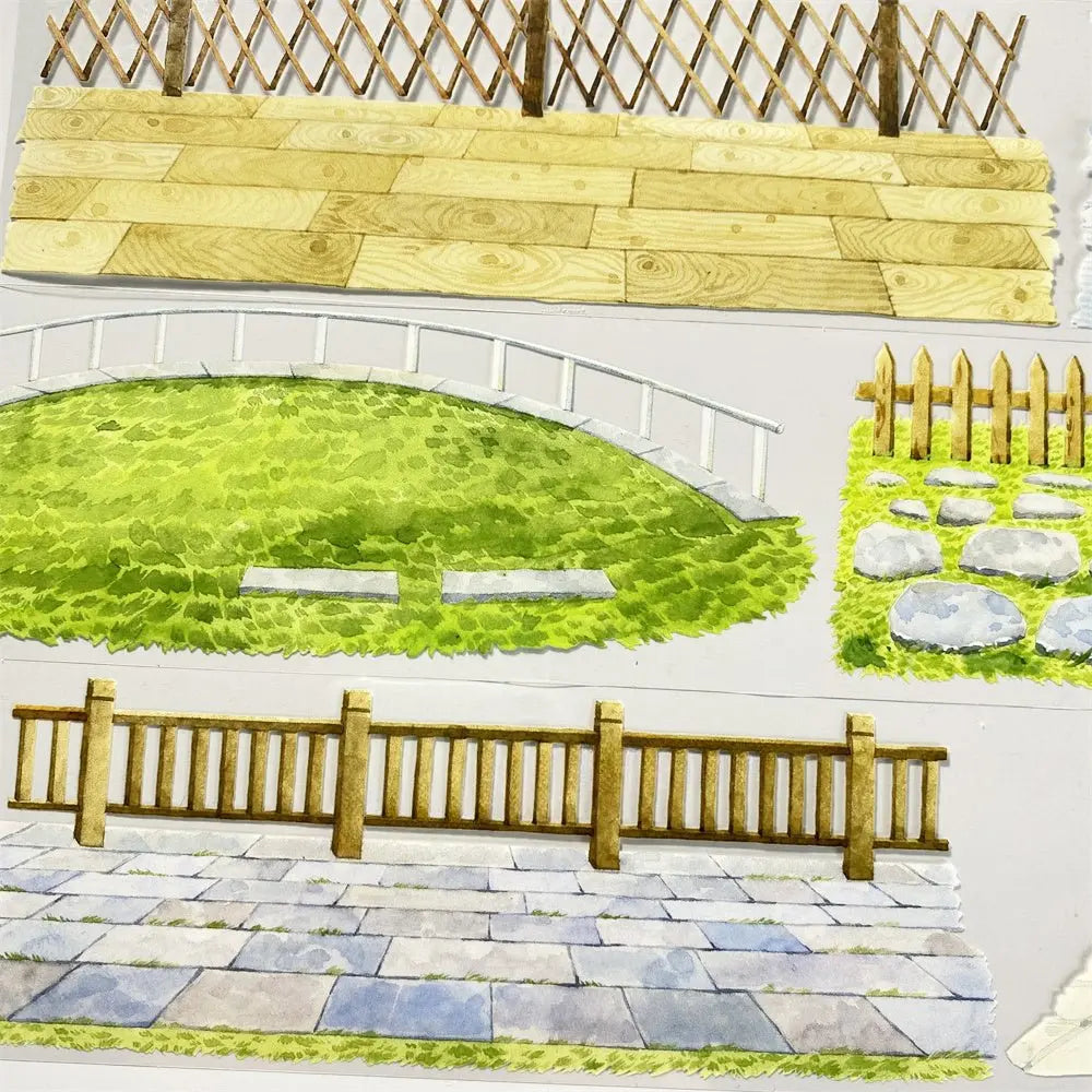 Illustration Detail Garden Fence and Pavement PET Tape 2