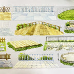 Illustration Detail Garden Fence and Pavement PET Tape 5