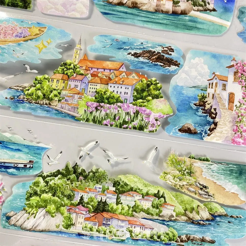 Island Village PET Tape Island Village PET Tape | Coastal & Seaside Scenery Sticker