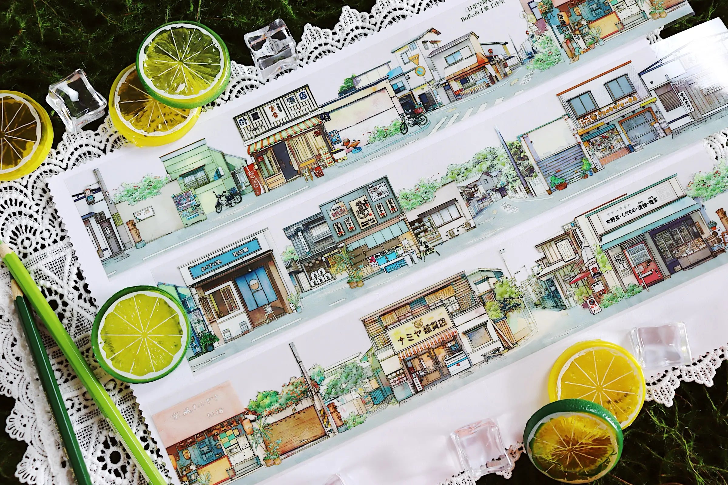 Japanese Street PET Tape - 2 Styles Japanese Street PET Tape – Retro Town & Daily Life Scenery | Shroomi