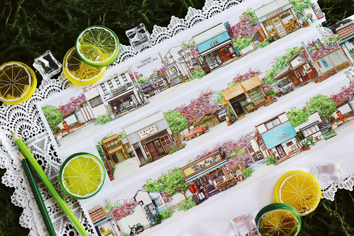 Japanese Street PET Tape - 2 Styles Japanese Street PET Tape – Retro Town & Daily Life Scenery | Shroomi