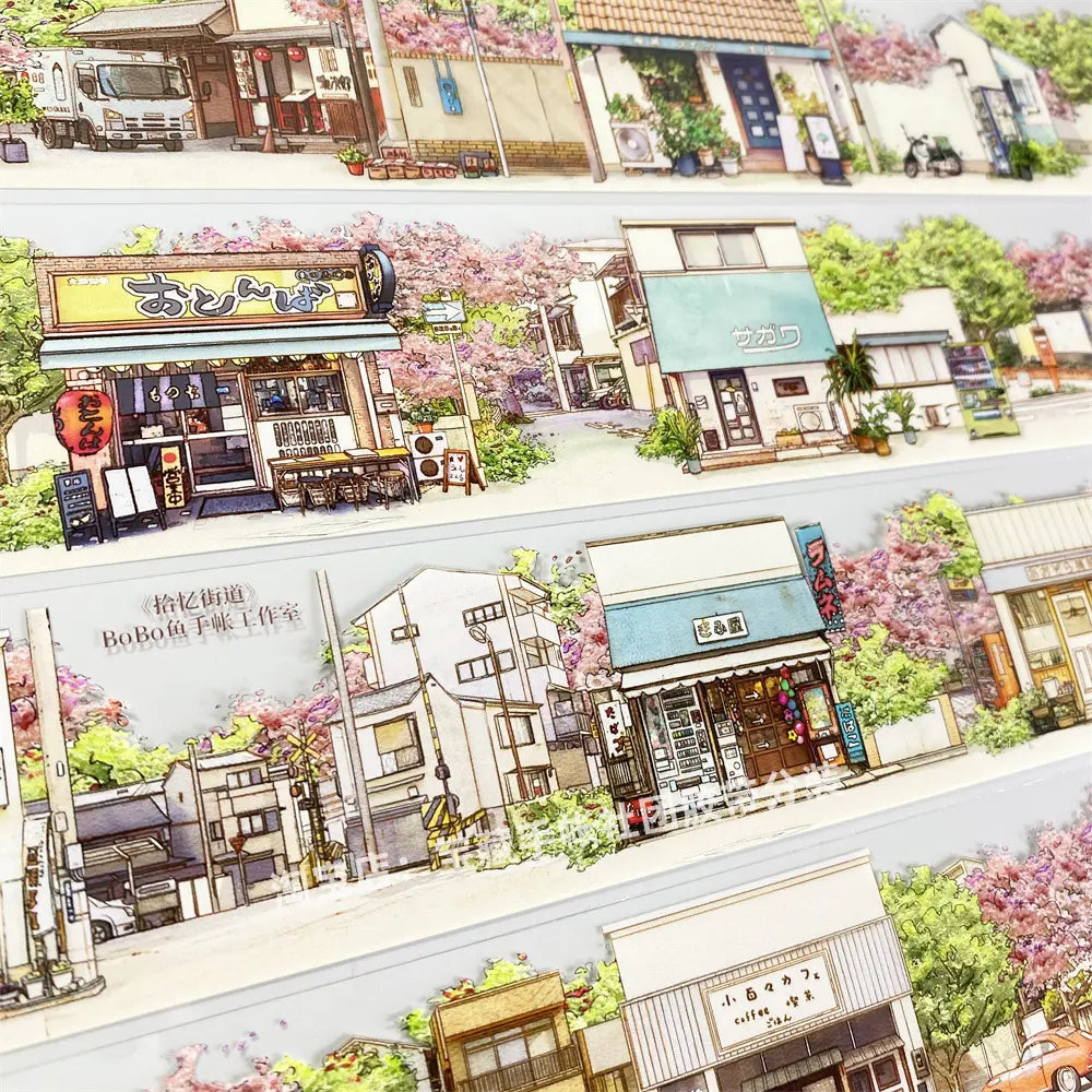 Japanese Street PET Tape - 2 Styles Japanese Street PET Tape – Retro Town & Daily Life Scenery | Shroomi