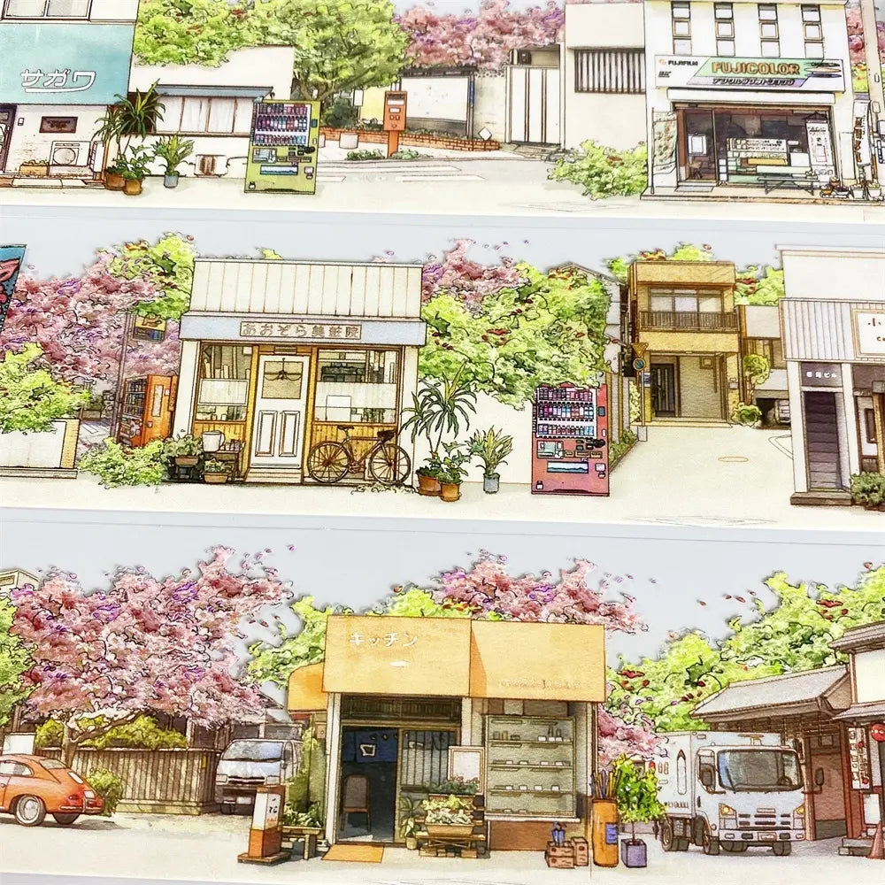 Japanese Street PET Tape - 2 Styles Japanese Street PET Tape – Retro Town & Daily Life Scenery | Shroomi