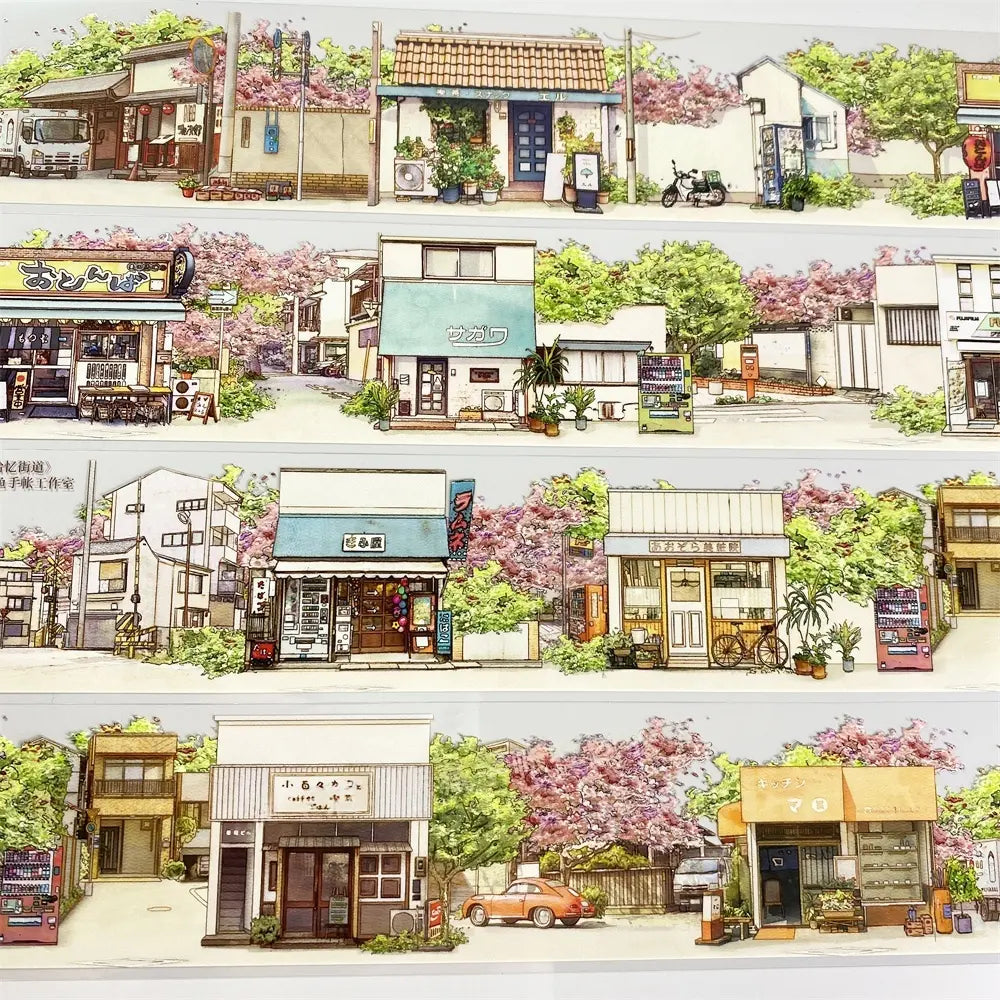 Japanese Street PET Tape - 2 Styles Japanese Street PET Tape – Retro Town & Daily Life Scenery | Shroomi