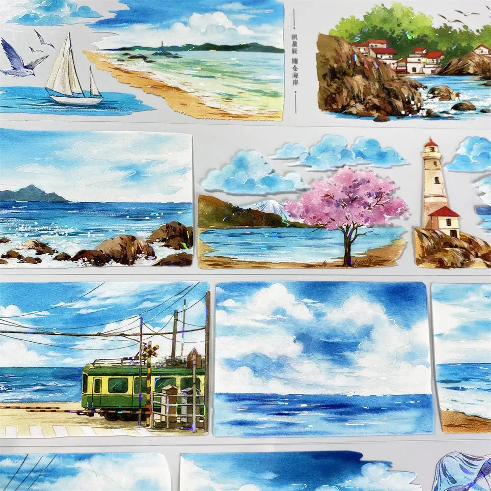 Kamakura Coast Pearl Gloss PET Tape Kamakura Coast Shell Gloss PET Tape | Japanese Seaside Scenery