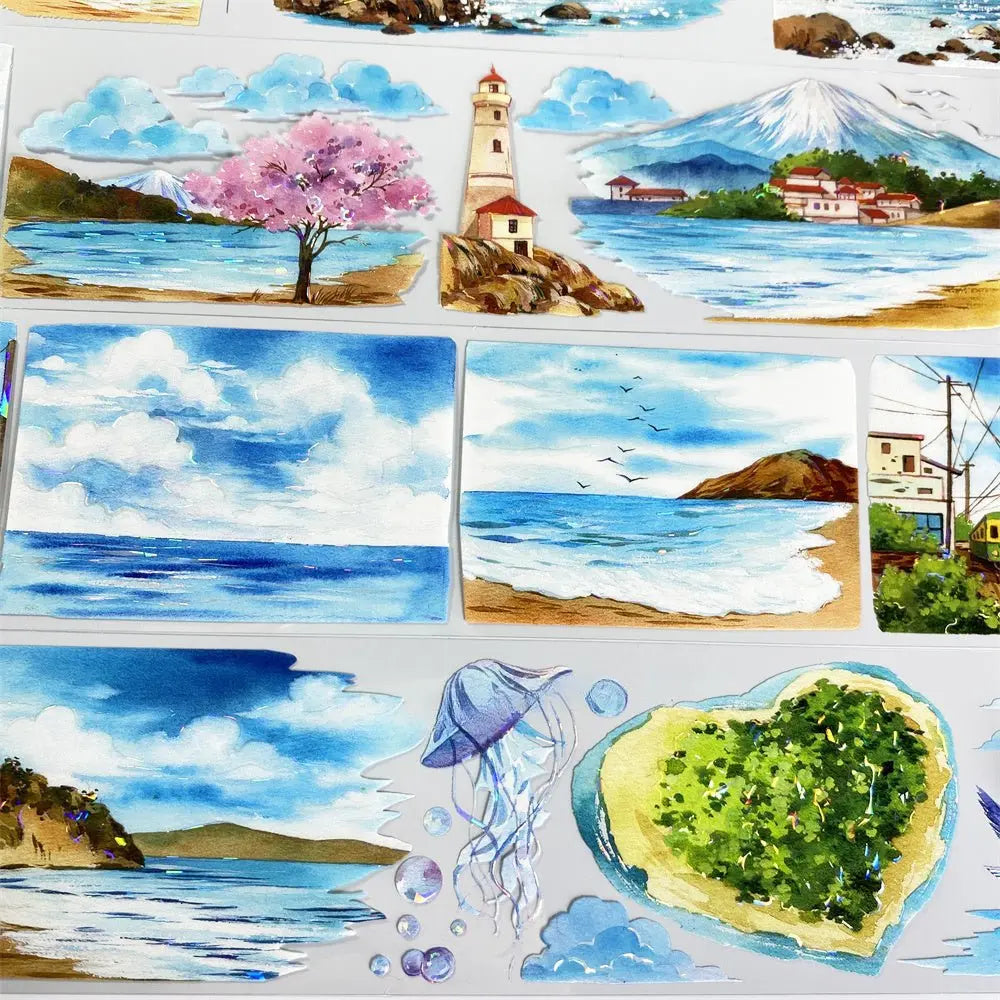 Kamakura Coast Pearl Gloss PET Tape Kamakura Coast Shell Gloss PET Tape | Japanese Seaside Scenery