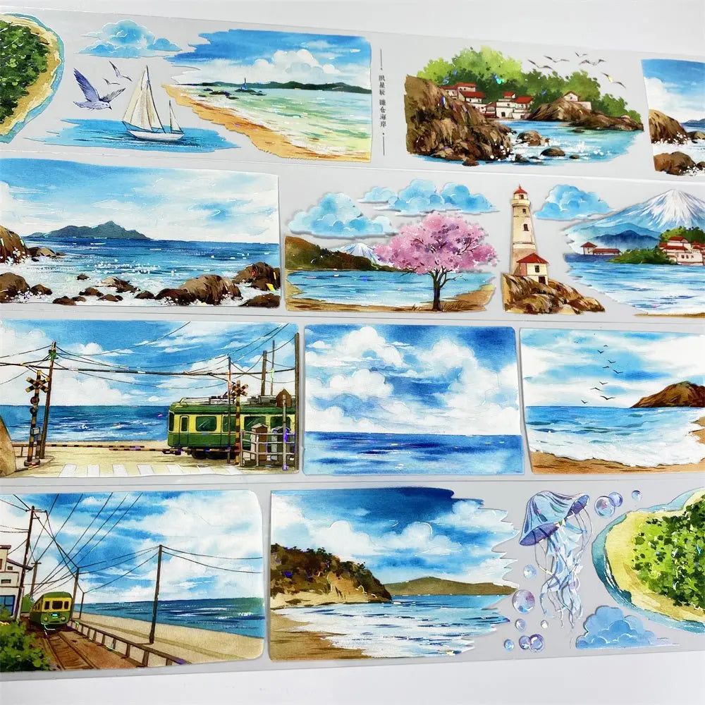 Kamakura Coast Pearl Gloss PET Tape Kamakura Coast Shell Gloss PET Tape | Japanese Seaside Scenery