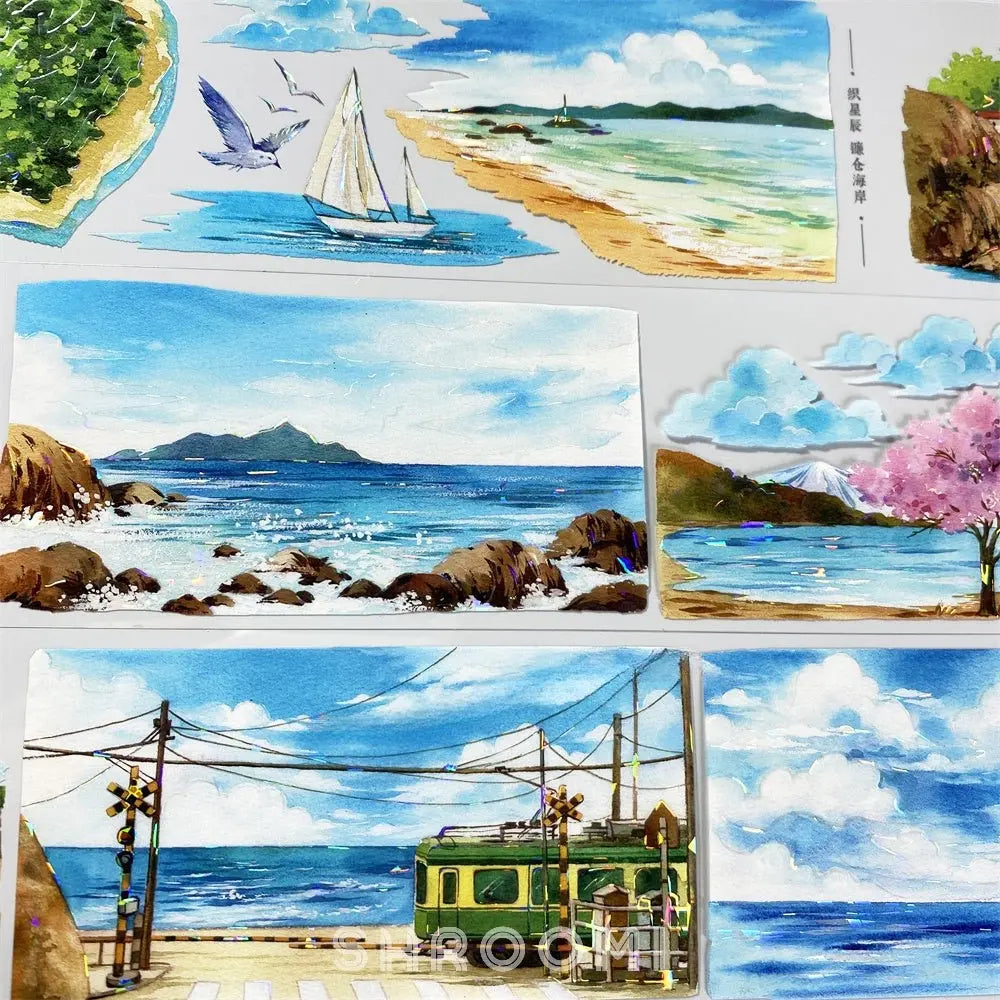 Kamakura Coast Pearl Gloss PET Tape Kamakura Coast Shell Gloss PET Tape | Japanese Seaside Scenery
