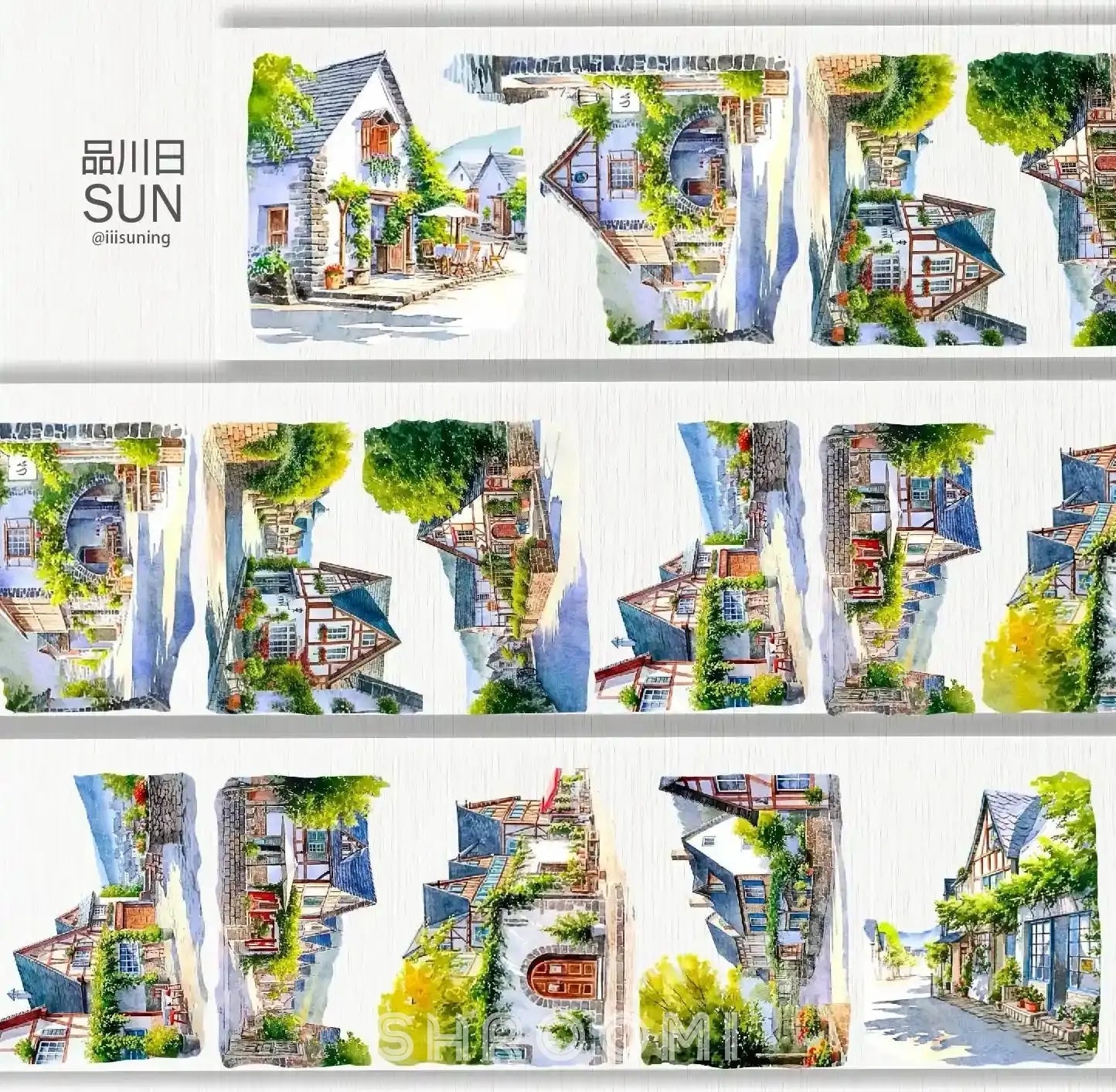 Leisurely Holidays PET Tape Leisurely Holidays PET Tape | European Village Scenery Sticker