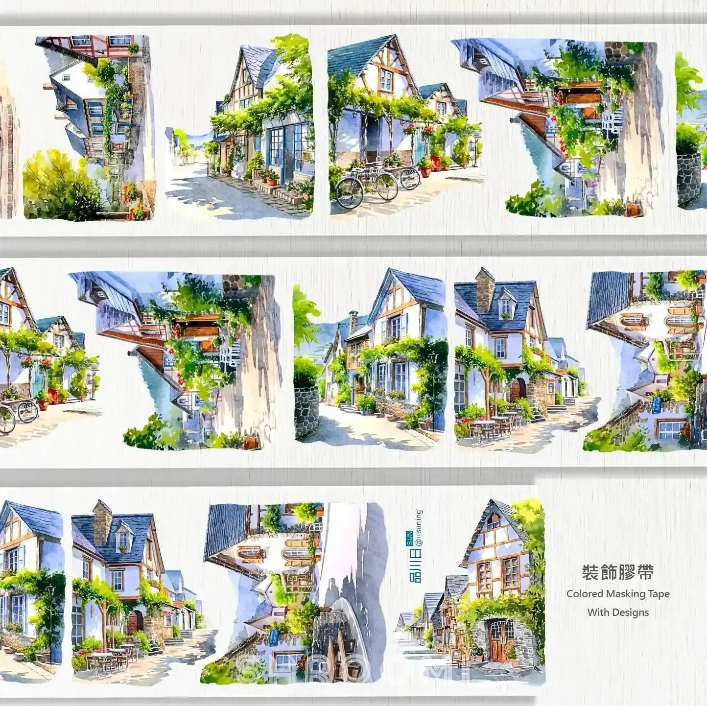 Leisurely Holidays PET Tape Leisurely Holidays PET Tape | European Village Scenery Sticker