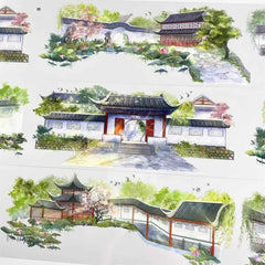 Lotus Courtyard PET Tape Lotus Courtyard PET Tape | Chinese Garden & Pavilion Scenery