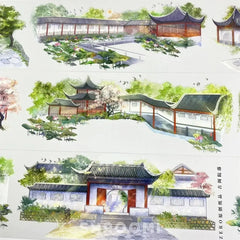 Lotus Courtyard PET Tape Lotus Courtyard PET Tape | Chinese Garden & Pavilion Scenery