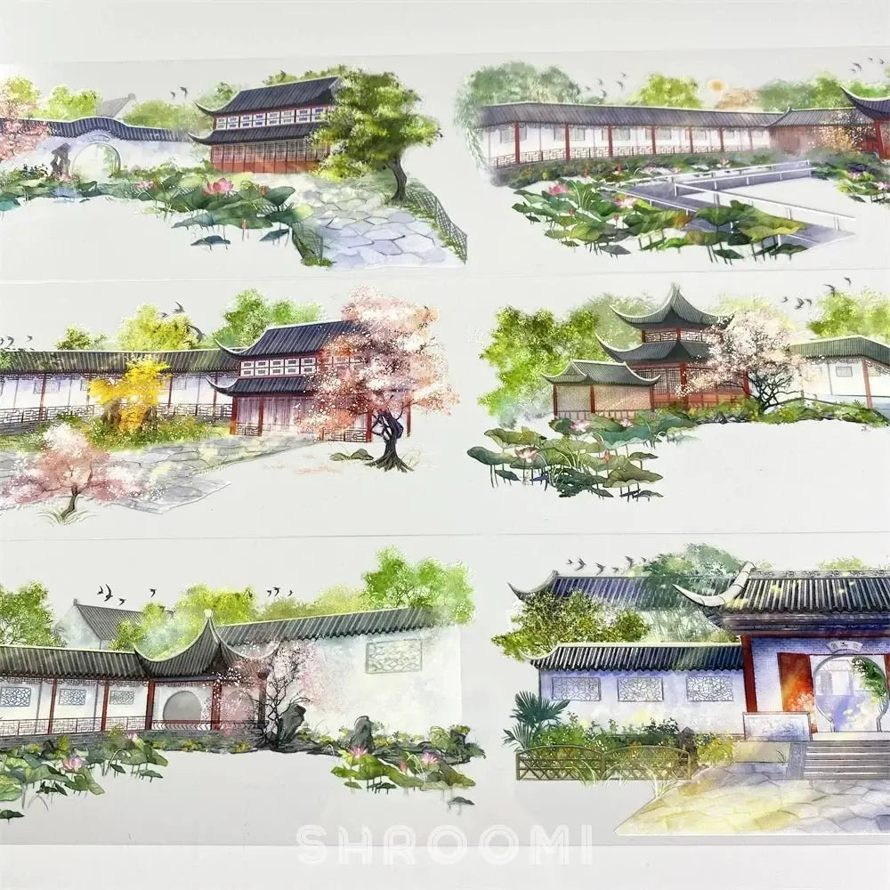 Lotus Courtyard PET Tape Lotus Courtyard PET Tape | Chinese Garden & Pavilion Scenery