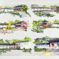 Lotus Courtyard PET Tape Lotus Courtyard PET Tape | Chinese Garden & Pavilion Scenery