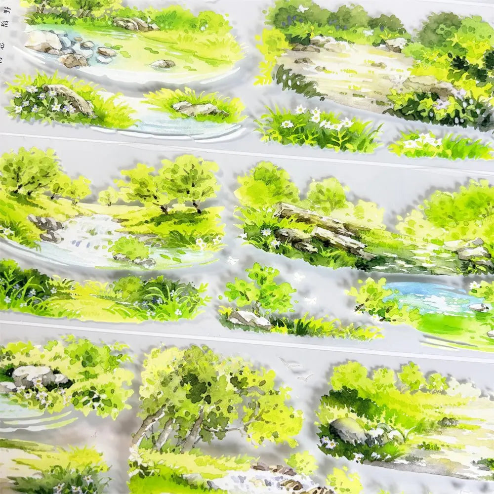 Lush Meadow Stream PET Tape Lush Meadow Stream PET Tape | Nature Scenery for Journaling