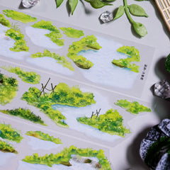 Mountain Stream Decorative Washi Tape - Nature Landscape Journaling Tape