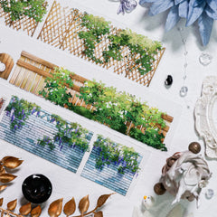 Bamboo Fence Cat House Washi Tape - Cute Cat Decorative Journaling Tape