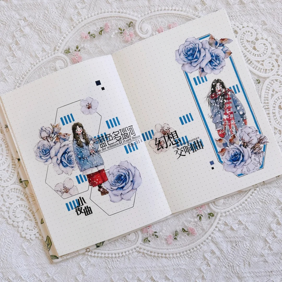 Die-cut Snowfall Whispers Character PET Tape Snowfall Serenity Watercolor Die-cut Matte PET Tape | Shroomi